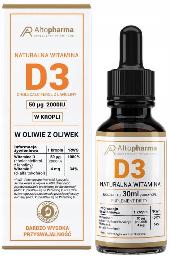 Altopharma Natürliches Vitamin D3 Cholecalciferol aus Lanolin