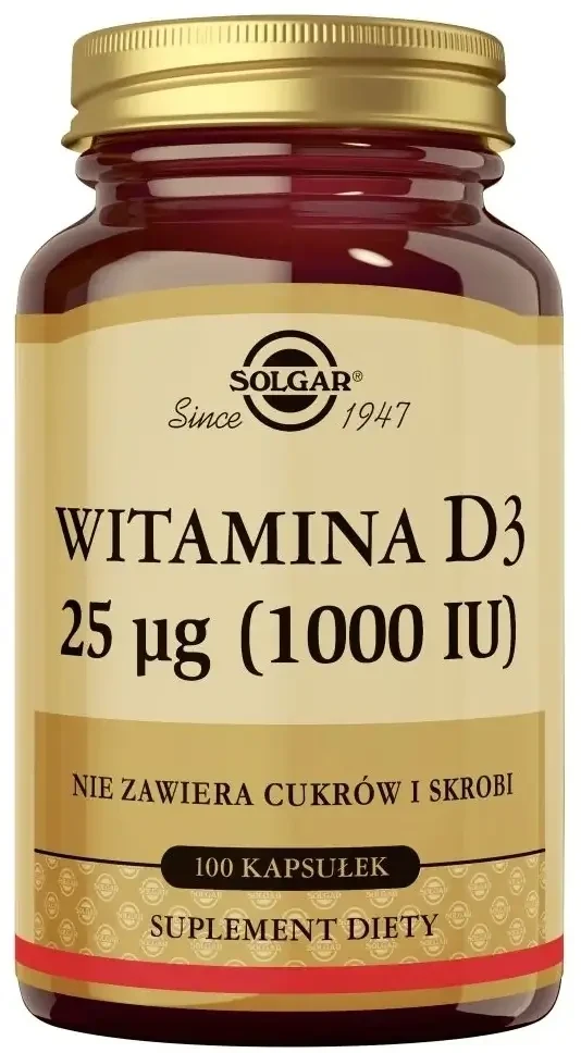 SOLGAR Vitamin D3 natürlich 25 mcg 100 Kapseln