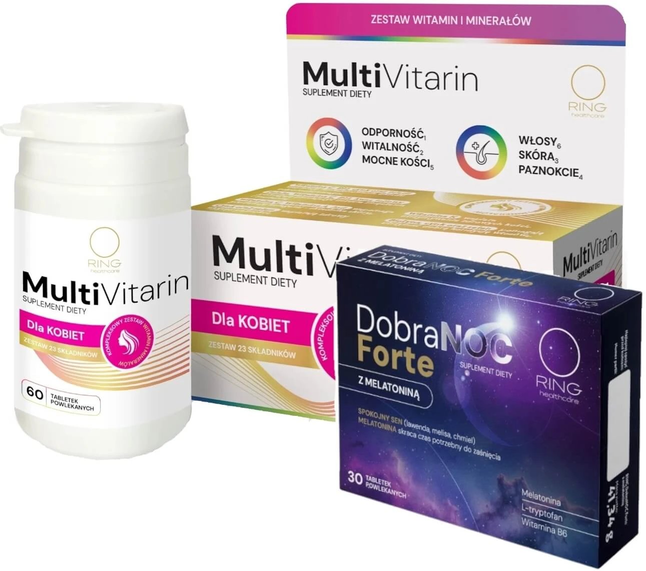 Ring MultiVitarin für Frauen 60 Tabletten + Ring Goodnight