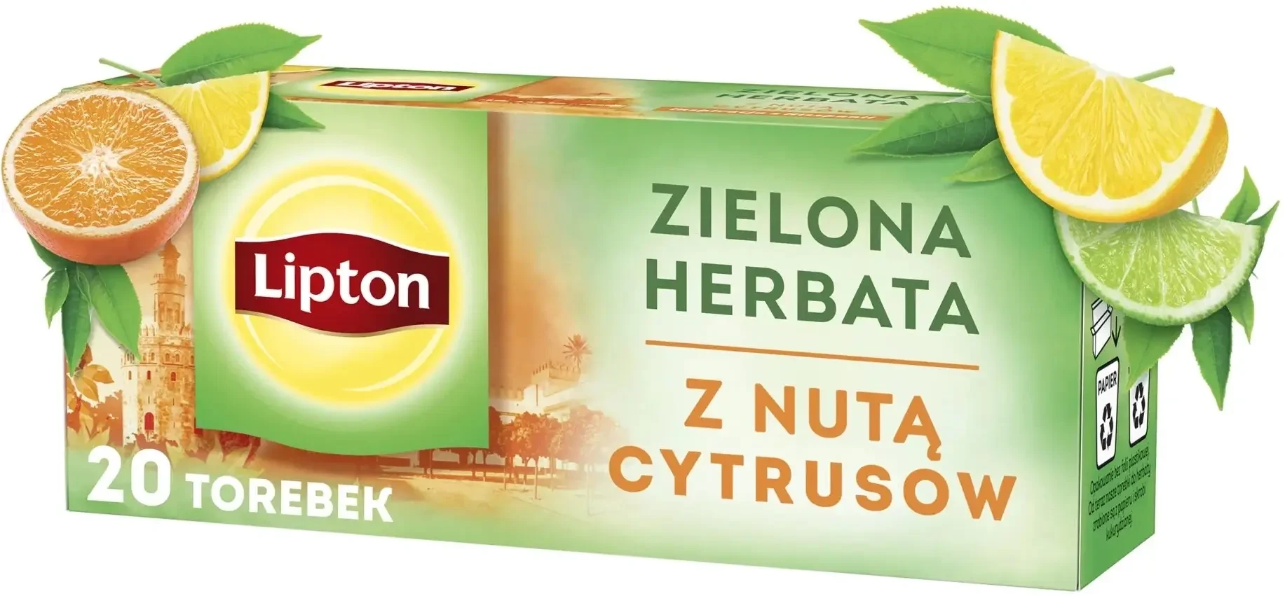 Lipton Grüner Tee mit einem Hauch von Zitrusfrüchten 20 Beutel