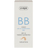 BB-Creme mit SPF 15 natürlicher Farbton für fettige und Mischhaut, 50 ml, Ziaja