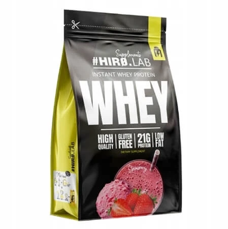HIRO.LAB Instant-Molkenprotein Protein mit Erdbeergeschmack