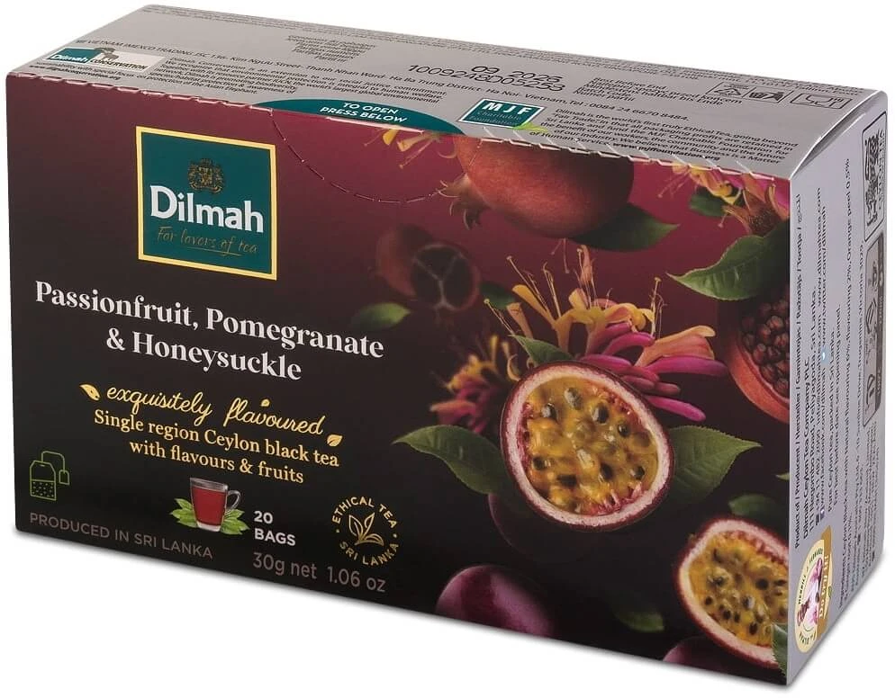 Dilmah Ceylon Schwarztee mit Granatapfelgeschmack, Passionsfrucht