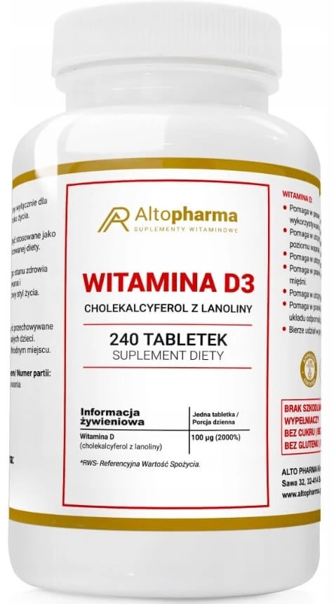Altopharma Vitamin D3 4000 IU 240 Tabletten