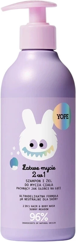 YOPE Shampoo und Body Wash 2-in-1 Gel für Kinder Sonne auf