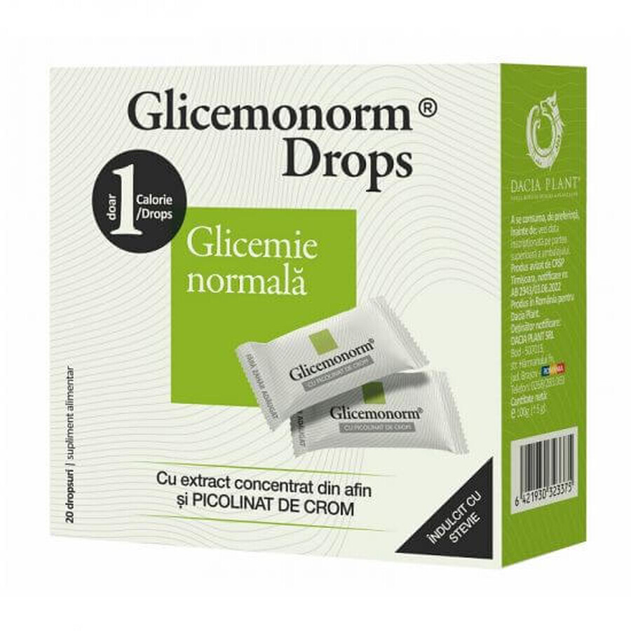 Glicemonorm Drops, 20 pieces, Dacia Plant