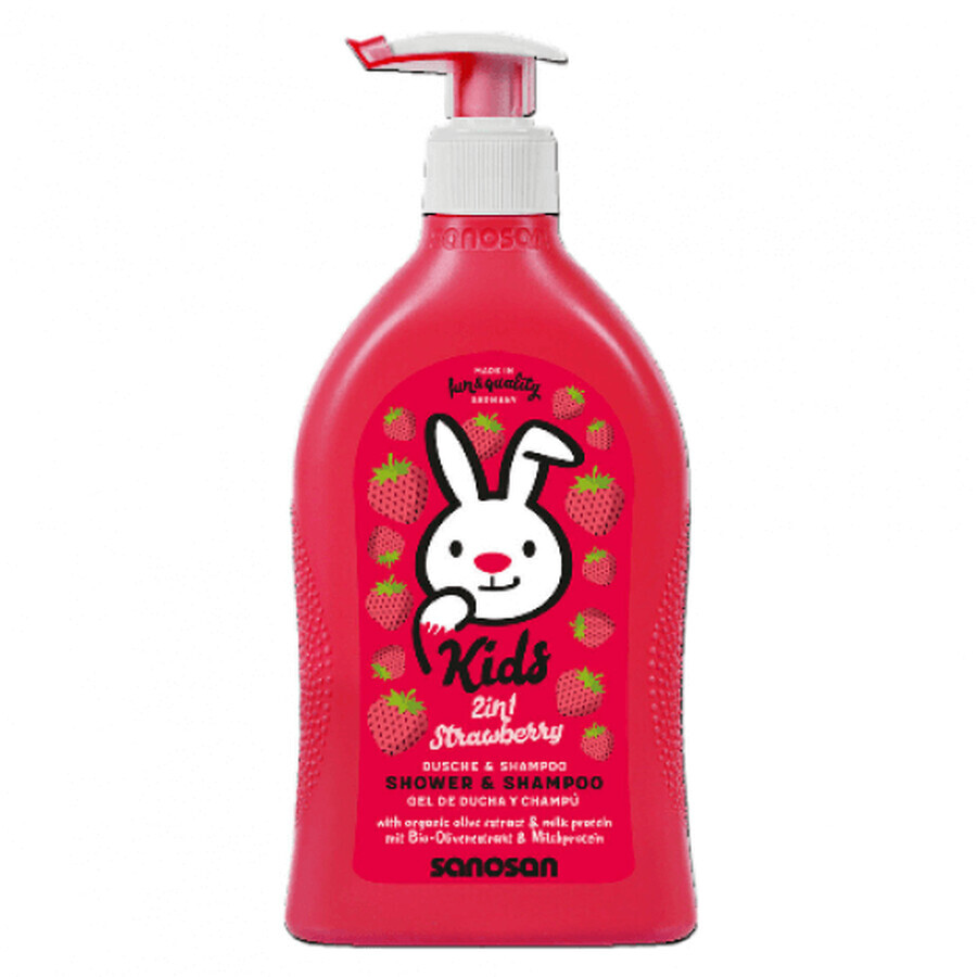 Duschgel und Shampoo mit Erdbeerduft 2in1, 400 ml, Sanosan Kids