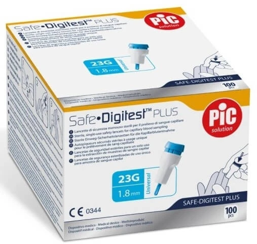 PIC Safe Digitest Plus Lanzetten 23 G x 1,8 mm, 100 Stück
