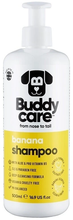 Buddycare Hundeshampoo mit Bananenduft, Aloe vera und