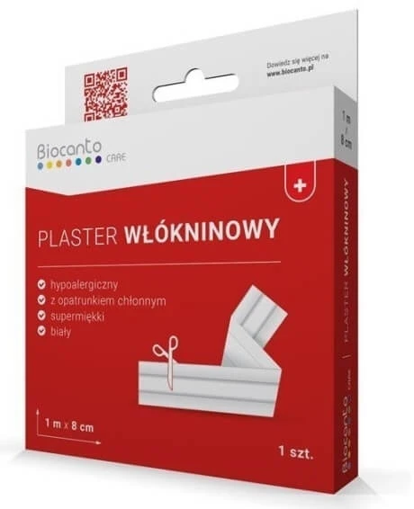 Biocanto Vliesstoffpflaster mit Verband 1m x 8cm 1 Stück