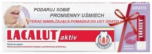 LACALUT AKTIV Zahnpasta-Set 75 ml + Lippenstift