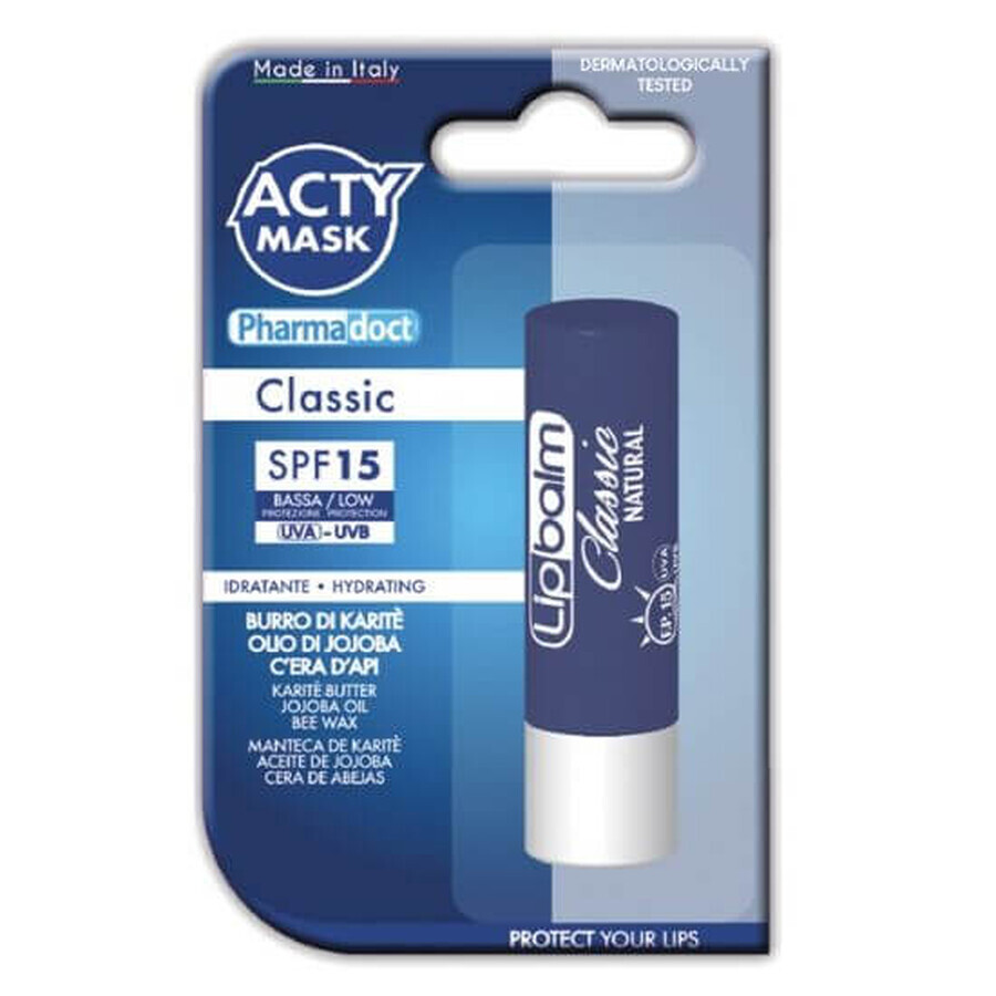 Balsamo labbra classico con Acty Mask SPF 15, 5,7 ml, Pharmadoct