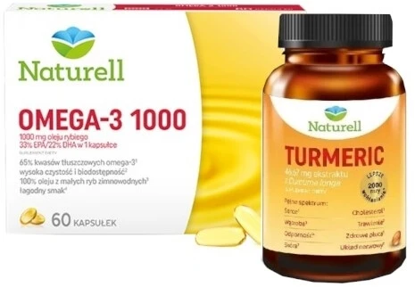 NATURELL Omega-3 1000 60 Kapseln + Naturell Kurkuma 60