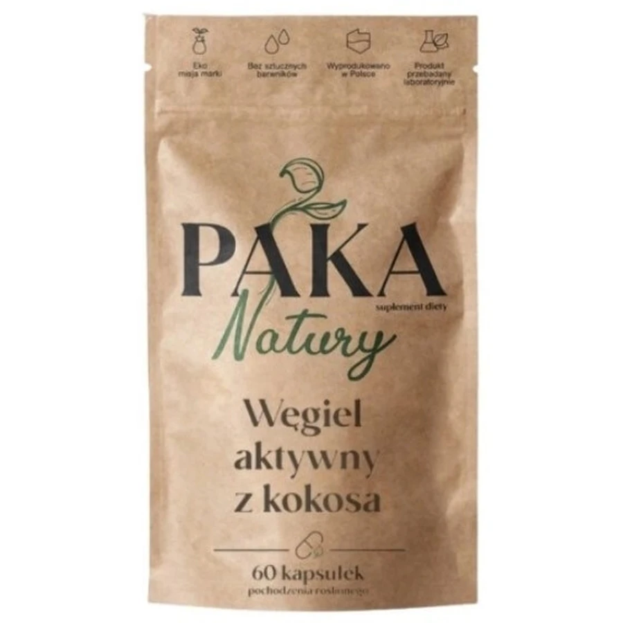 PAKA Geactiveerde houtskool 60 capsules (Vervaldatum 30.05.2026)