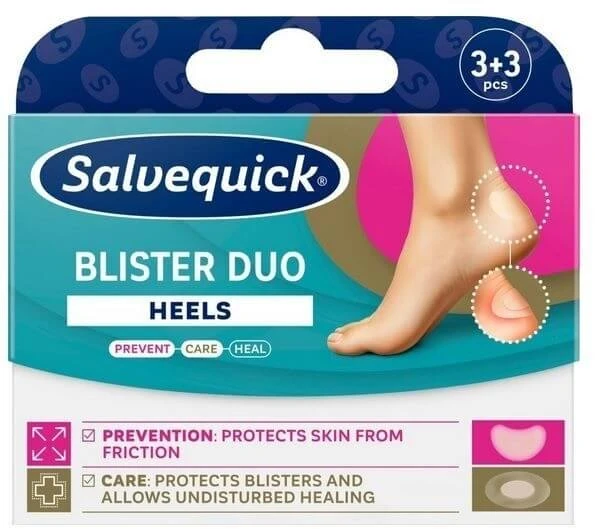Salvequick Blister Duo Heels Blisterpflaster für Blasen 6 Stück