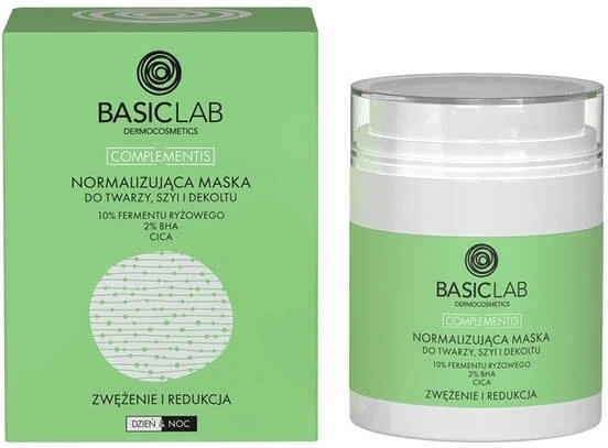 BasicLab Normalisierende Maske für Gesicht, Hals und Dekolleté, 10%
