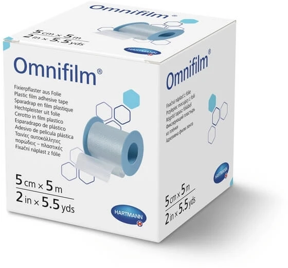 Omnifilm Poröses Folienpflaster auf einer Rolle 5 m x 5 cm 1