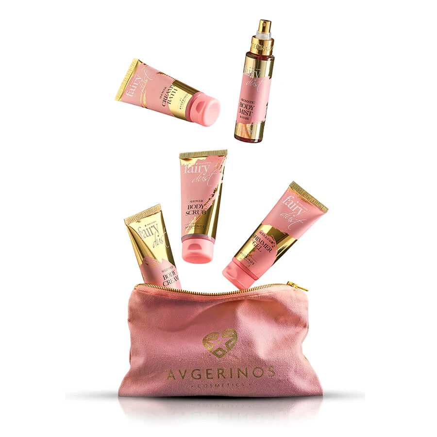 Avgerinos Cosmetics | Promo Fairy Dust Gift Bag Body Cleansing Set mit Body Scrub, Body Shower Gel & Shower Gel. Körpercreme | 1 Set
