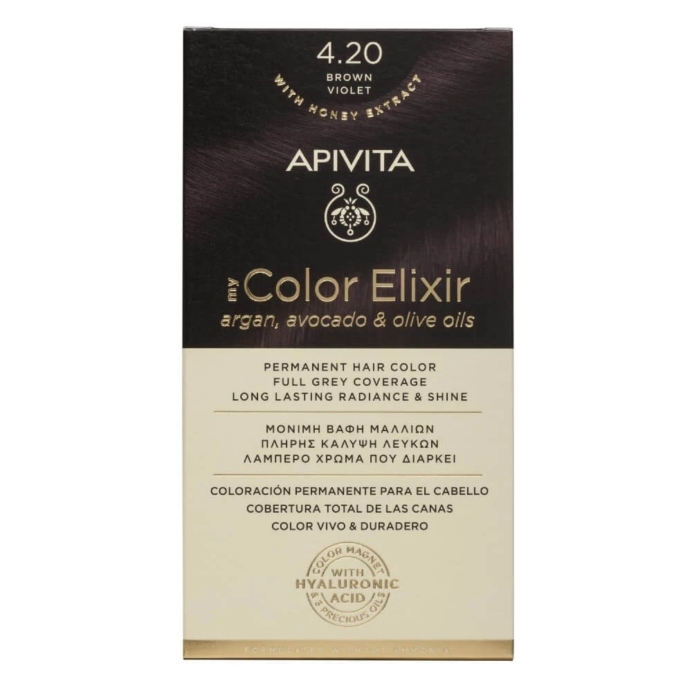 Apivita | My Color Elixir Dauerhafte Haarfarbe Nr. 4.20 Braun Violett | 50ml