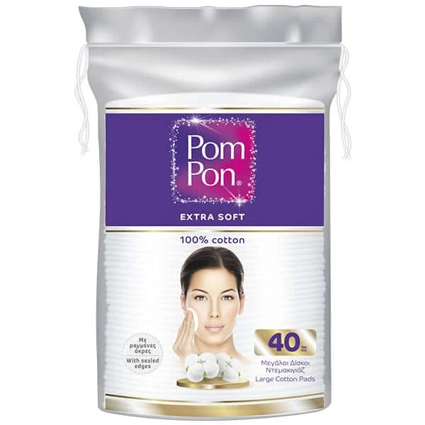Pom Pon | Extra weiche ovale Make-up-Scheiben | 40 Stück