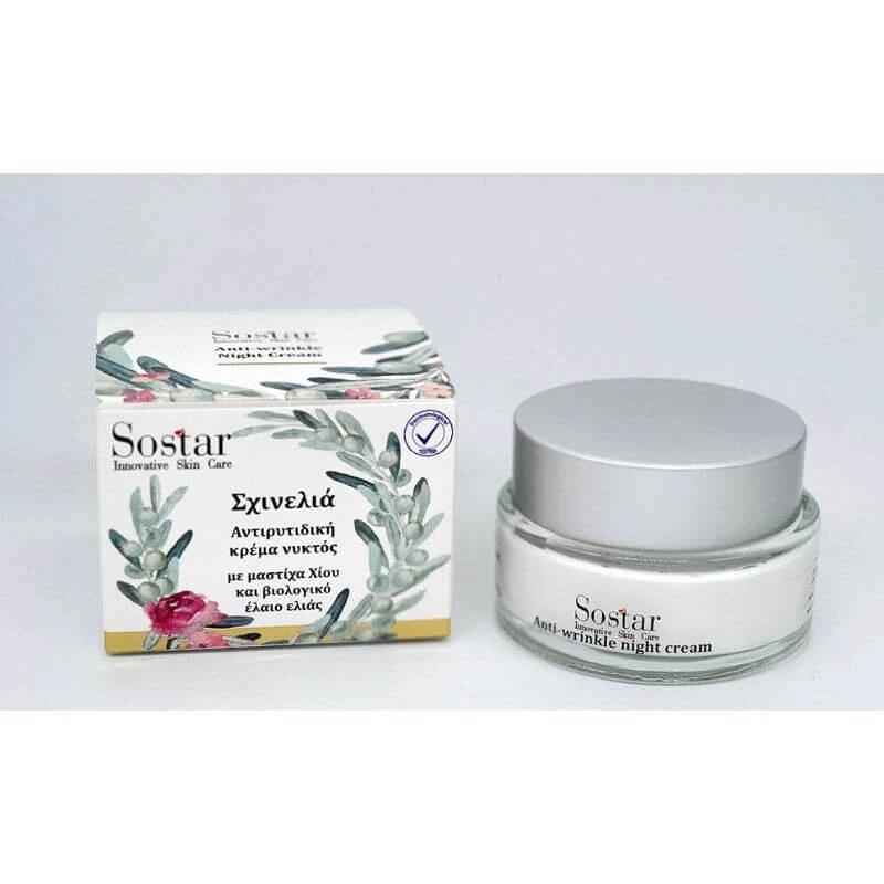 Sostar | Shine Anti-Falten Nachtcreme mit Chios Mastix & Bio-Olivenöl | 50ml