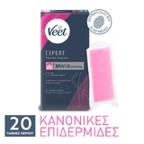 Veet | Expert Haarentfernung Streifen mit kaltem Wachs für Körper & Körperpflege normale Haut | 20pcs
