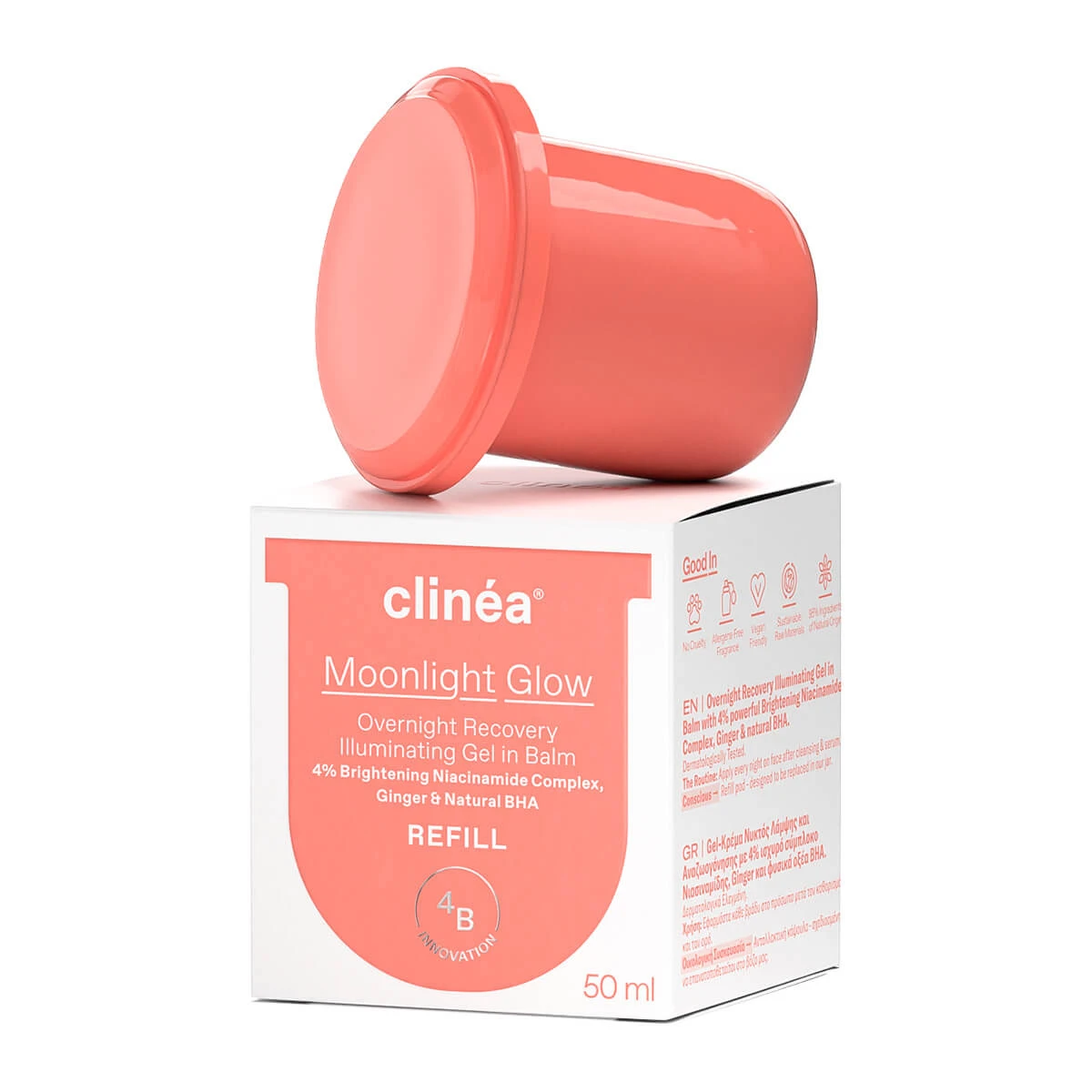 Clinéa | Moonlight Glow Gel Refill | Night Glow and Rejuvenation Cream - Refill | 50ml