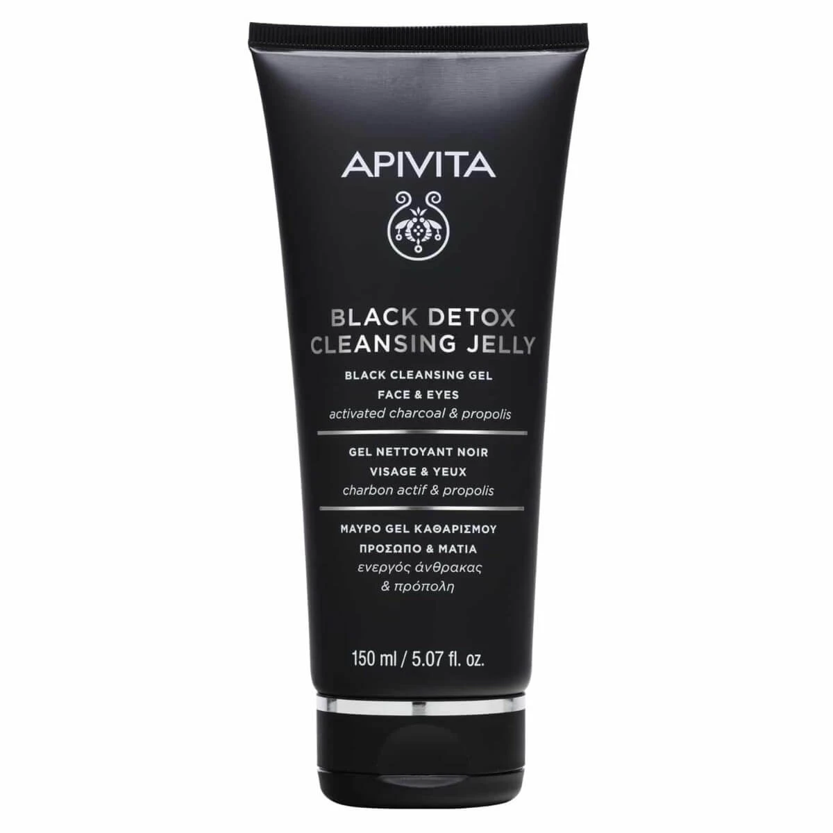 Apivita | Black Cleansing Gel für Gesicht & Gesichtspflege Augenreiniger für Gesicht & Augen mit Aktivkohle & Propolis | 150ml | 150ml