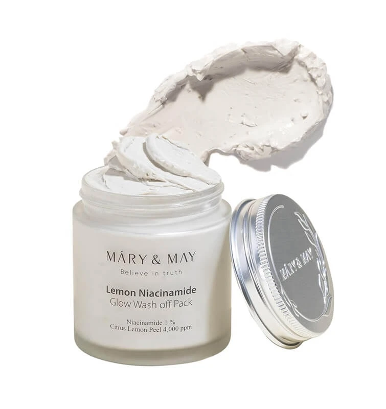 Mary&May | Zitrone Niacinamide Glow Wash off Pack Vegane Maske mit Niacinamide &; Tonerde für Reinigung &; Glow | 125gr