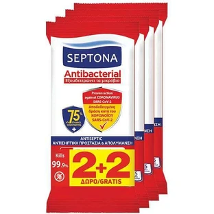 SEPTONA Șervețele de mâini antibacteriene 2 + 2 GRATUITE 60 buc.