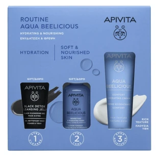 APIVITA Set Aqua Beelicious mit Aqua Beelicious Hydrating Gel-Cream Rich Moisturizing Cream 40ml + Geschenk Aqua Beelicious Hydrating Toner 50ml + Black Dettox Cleansing Gel 15ml