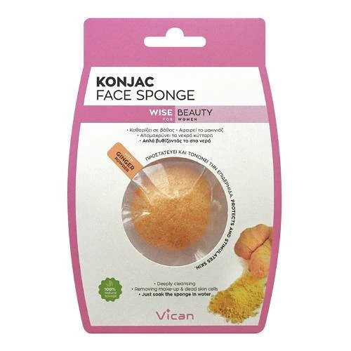 VICAN Wise Beauty Konjac Sponge Gesichtsschwamm mit Ingwerpulver