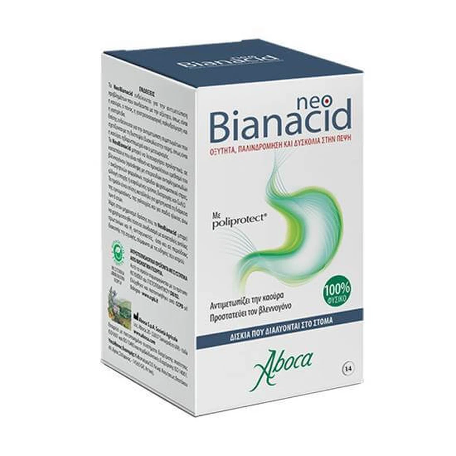 ABOCA Neo Bianacid Integratore alimentare che cura il bruciore di stomaco e protegge la mucosa 14 Compresse