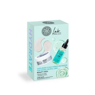NATURA SIBERICA Lab Biome Beauty Box Hidratare cu ser de față 30ml + tampoane pentru ochi 60 buc.