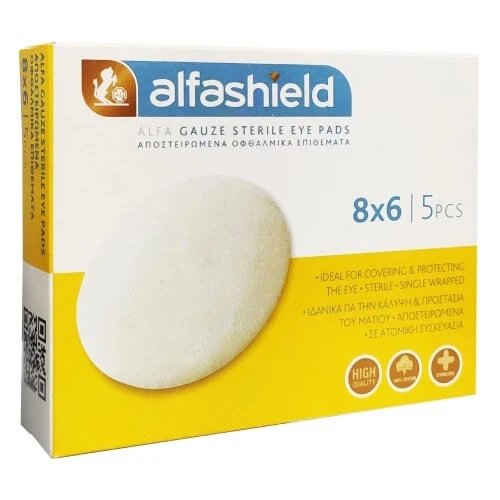 ALFASHIELD Alfa Gaze Sterile Augenpads Sterile Augenpads 6 x 8cm 5 Stk