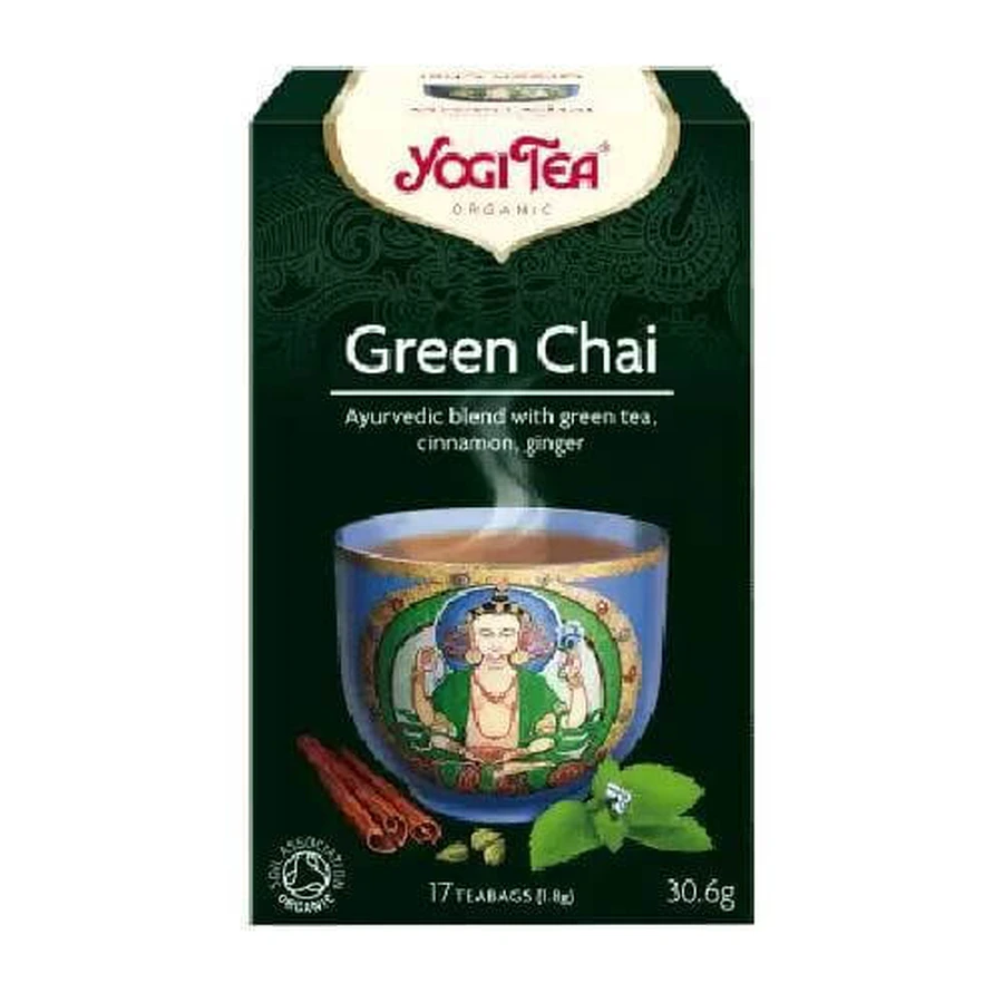 YOGI TEA Green Chai Organic Tea pentru întinerire 17 pliculețe 30.6gr