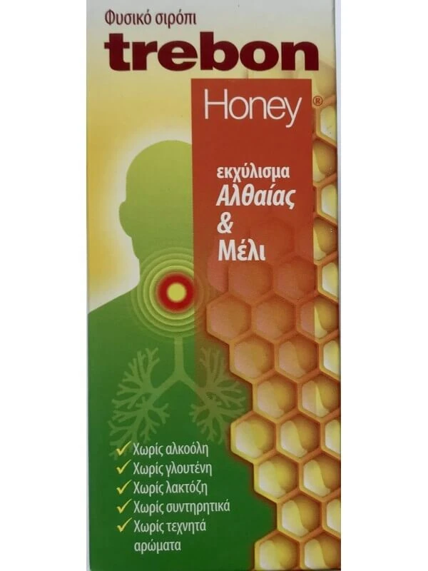 UNI-PHARMA Trebon Honig Natürlicher Sirup mit Honig & Althaea 100ml