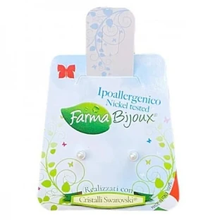 FARMA BIJOUX Cercei hipoalergenici Perla White cu perle de cristal 3mm