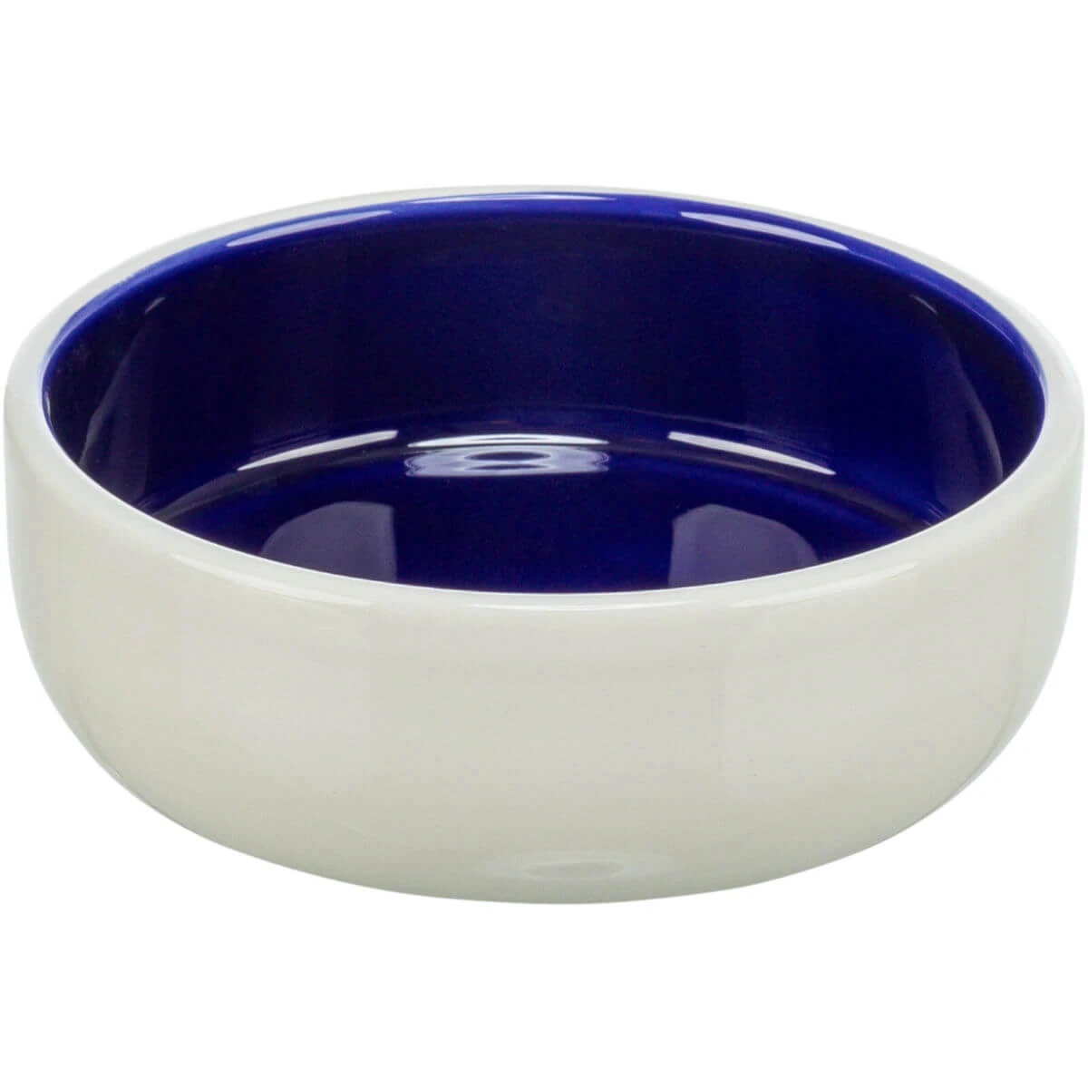 TRIXIE, Hunde- und Katzennapf, rund, Keramik, weiß und blau, XS(0,3l, ⌀12cm)