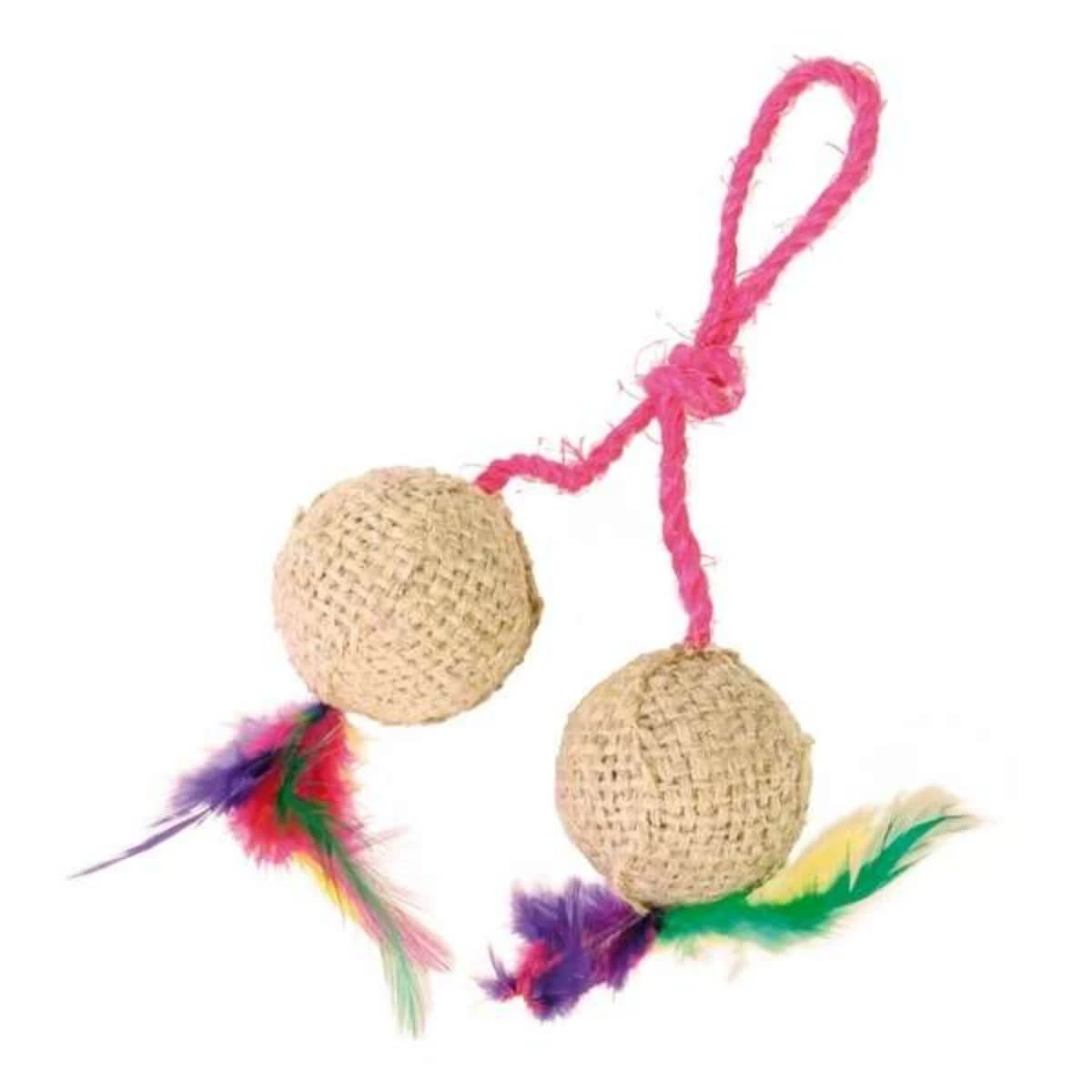 Trixie, Spielzeug mit 2 Bällen, Katzen, Sisal, multicolor, 4,5cm