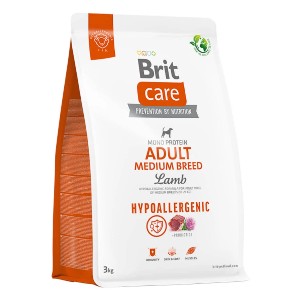BRIT Care Hypoallergenic Adult Medium Breed, M, Honey, Single Protein Trockenfutter für Hunde, Immunsystem & Allergien, 3kg