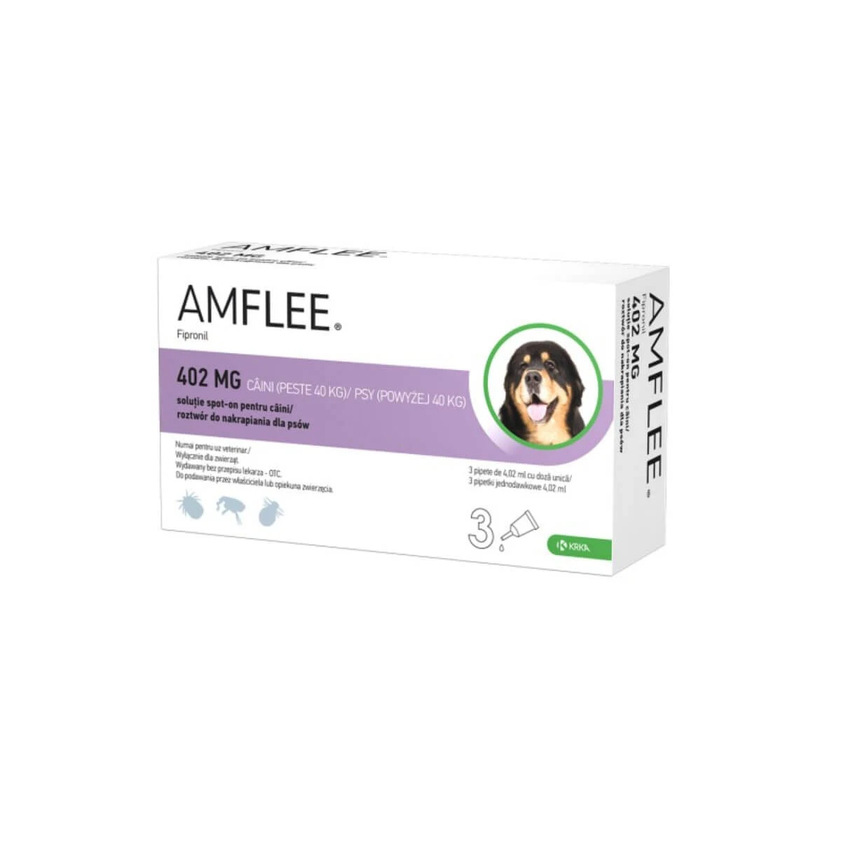 AMFLEE Dog, Spot-on, antiparasitäre Lösung, Hunde 40-60 kg, 3 Pipetten