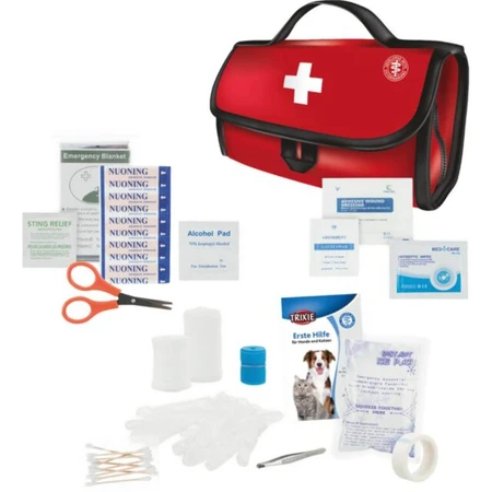 TRIXIE Kit Primul Ajutor 17 accesorii, Trusa de Prim Ajutor câini și pisici