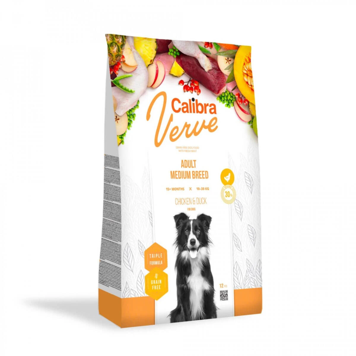 CALIBRA Verve GF Adult Medium Breed, M, Huhn und Ente, Trockenfutter, getreidefrei, Trockenfutter für Hunde, 2kg