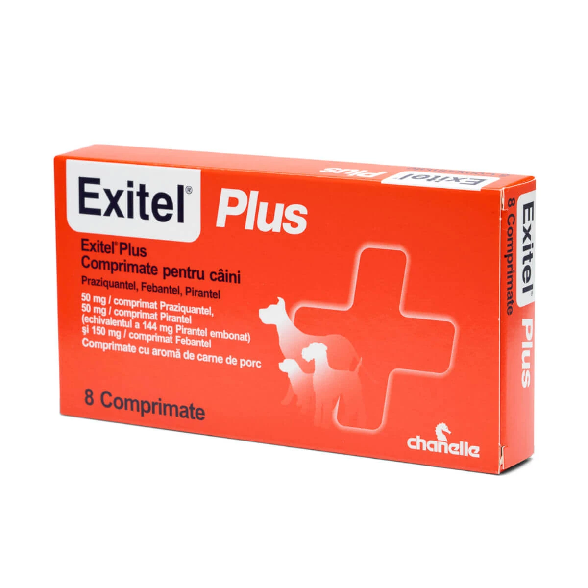 EXITEL Plus 50/144/150mg, innere Entwurmung Hunde, XS-M, Tabletten, Schwein, 8buc