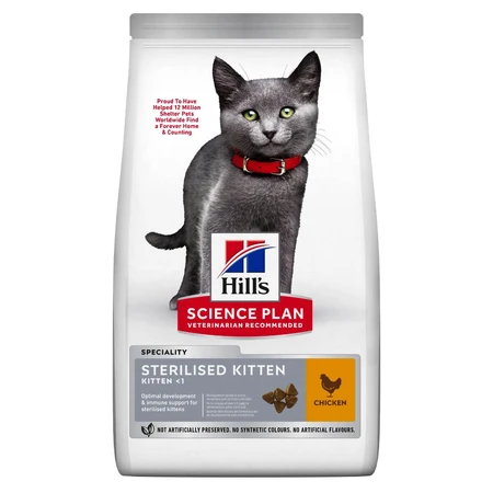 HILL'S Science Plan Kitten Sterilized, Huhn, Trockenfutter für sterilisierte Jungkatzen, 3kg