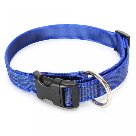 JULIUS-K9 Color & Gray, collare regolabile con maniglia per cani, nylon, 25mm x 39-45cm, blu