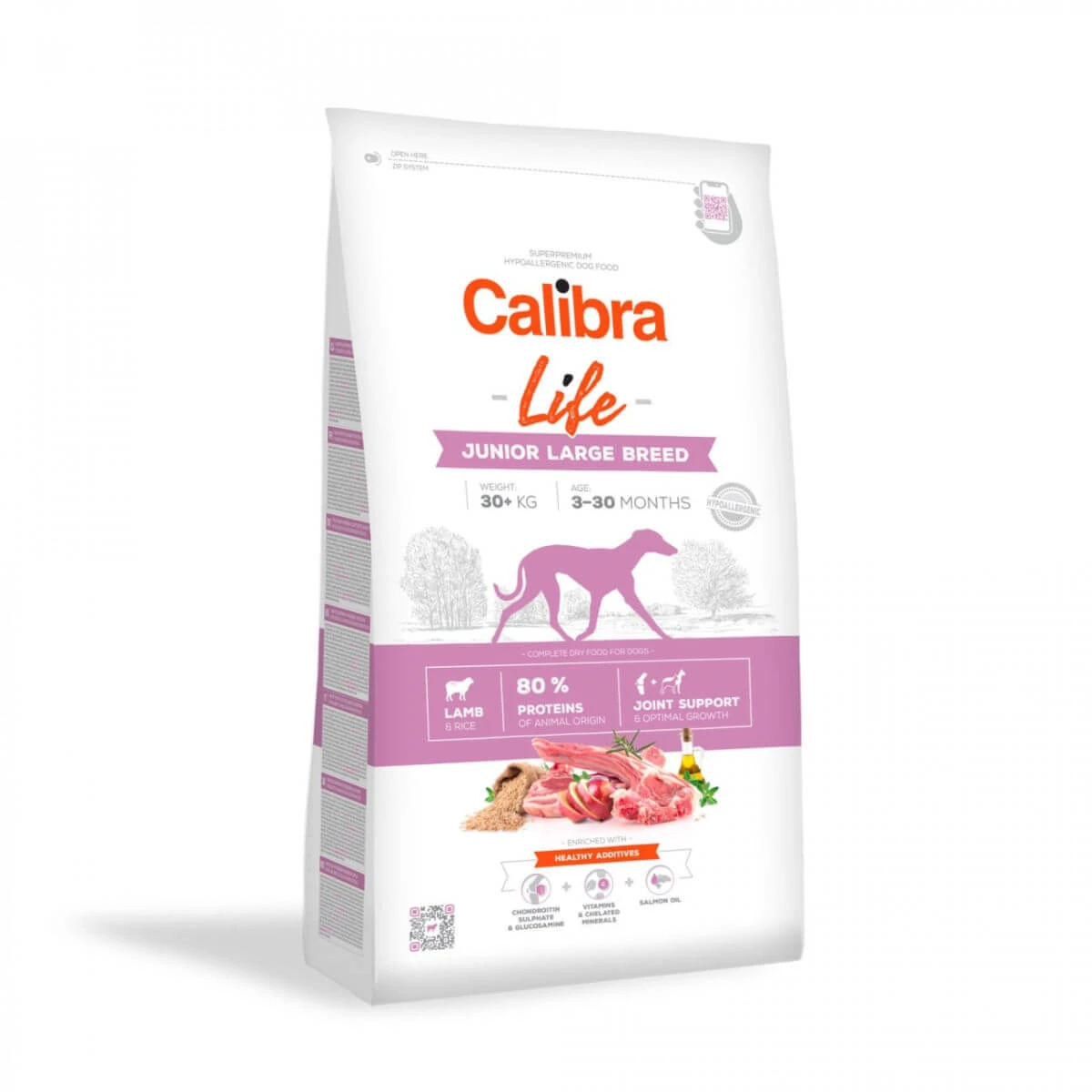 CALIBRA Life Junior Large Breed, L-XL, Lamm, Trockenfutter für junge Hunde, 2,5 kg