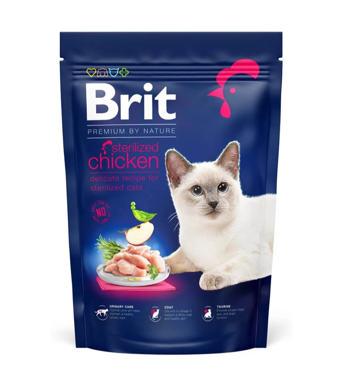 BRIT Premium by Nature Sterilisiert, Huhn, Katzentrockenfutter, 800g