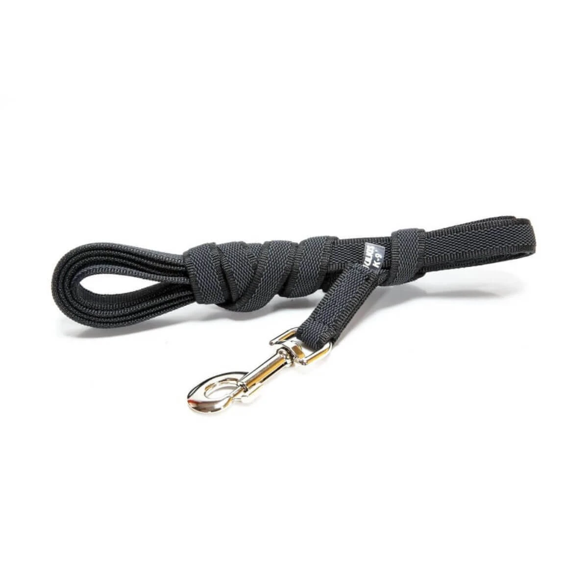 JULIUS-K9 Color & Gray, rutschfeste Leine mit Griff für Hunde, 30kg, Textil, Band, 14mm x 3m, schwarz